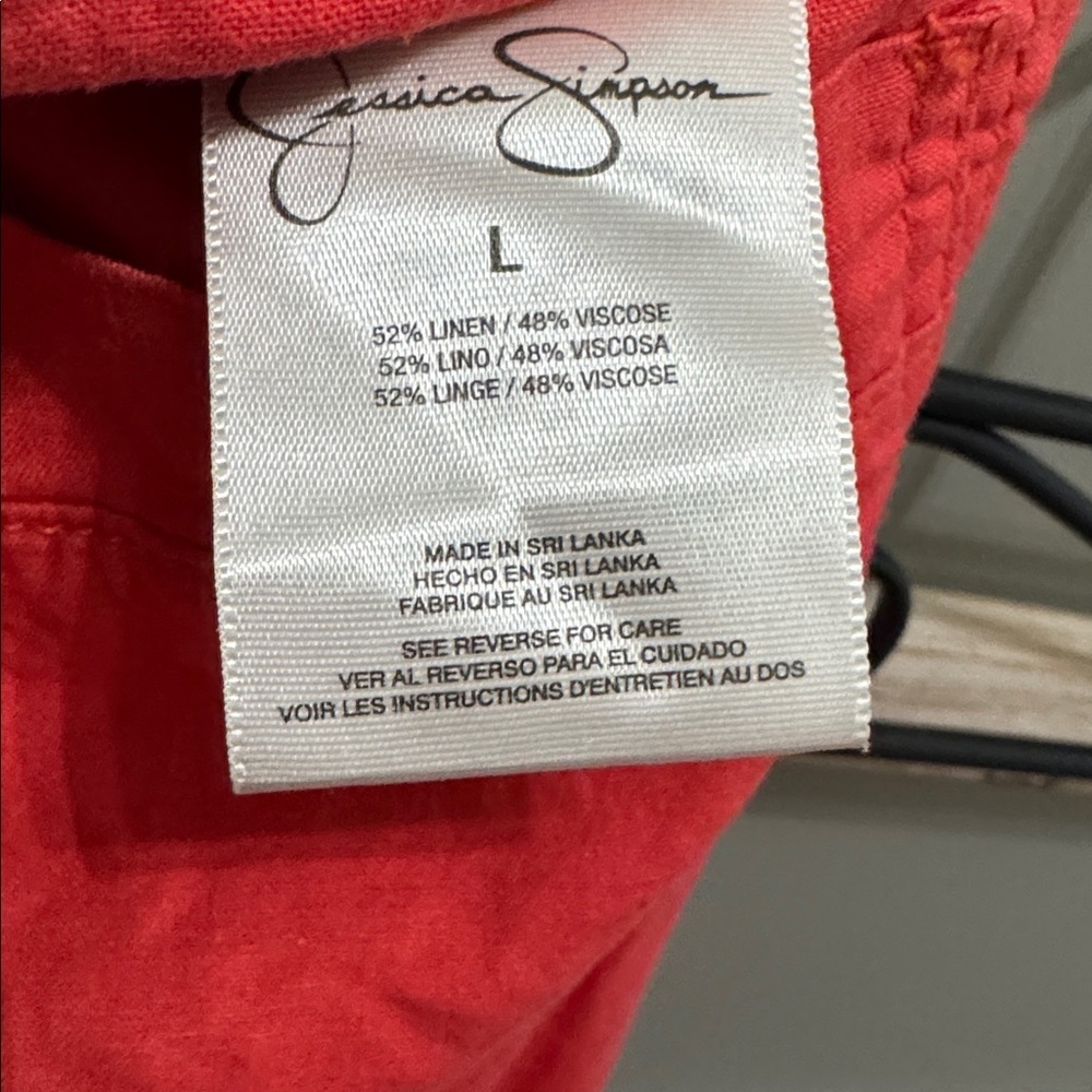 Jessica Simpson coral linen pants - Picture 3 of 9